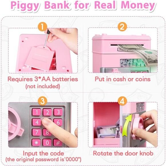 ATM Piggy Bank for Real Money - Best Gifts for Girls/Boys/Kids - Picture 6 of 6